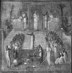 Ceremonie van de Cultus van Isis, uit Pompeii